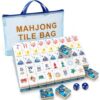 XLJSLDZ Ocean Themed Mahjong Tiles, 160 Piece American Mah Jongg Set with Layered Acrylic Mermaid, Coral and Shell Artwork, Pink and Green Game Pieces for Adults, Family Nights, Travel and Gifts