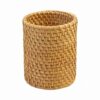 XLP Natural Rattan Pen Holder, Round Wicker Pencil Cup, Boho Desk Organizer for Office, Vanity Makeup Brushes, Kitchen Utensils, Home Decor, Large Capacity Pen Holder
