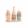 XLWLLNJ Kids Dessert Stacker Wooden Pretend Dessert Set Toy Cake Ice Cream Blocks with Smooth Wooden Parts for Building Matching and Play Suitable for Home playroom Preschool