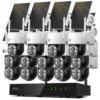 xmartO 16CH 14Pcs Wire-Free PTZ Solar Security Camera System Wireless, 16CH 4K Expandable WiFi 6 NVR, 2K 4MP QHD AI Tracking Cameras, All-Weather Solar Charge, Long-Range Wireless, No Monthly Fees