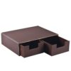 XNONE Stackable Desk Drawer Organizer,Dressing table organizer for Jewelry/Cosmetics,Coffee Maker Display holder and Storage Box for Home office,Brown