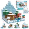 XploraBlox 211 PCS Magnetic Blocks - Beach Pixel World Click Blocks Magnetic Building Cubes, 0.8in Magnet Blocks STEM Toys for Kids Ages 5-12, Screen Free Building Toy (Winter Wonderland Set)