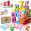 XPQKDC Wooden Number Building Blocks - 20Pcs Stacking for 3+ Years Old Kids, Digital Building Blocks, 1-10 Digital Blocks Toys, Balance Competition Toy, Educational Gift for Boys and Girls