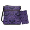 Xpyiqun Gothic Bats Leather Crossbody Purse and Wallet Set for Women 2PCS