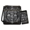 Xpyiqun Gothic Skull Leather Wallet Purse Set for Women Crossbody Bag 2PCS