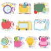 Xqumoi 30 Pack Back to School Sticky Notes - Blackboard Apple Book Globe Bus Shaped Self-Adhesive Writing Memo for Kids Teens Welcome Back Gift School Classroom Office Home Reminder Notepad Supplies