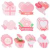 Xqumoi 30 Pack Mother's Day Sticky Notes - Mother’s Day Birthday Gift Pink Flower Heart Gift Box Shaped Self Sticky Notepads Writing Memo Pads School Office Activity Party Favor Supplies for Mom