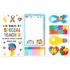 Xqumoi Autism Teacher Sticky Notes Set - 550 Sheets Autism Self-Stick Note Pads Special Education Divider Tabs Bundle Writing Memo Pad Back to Classroom Rewards School Supplies