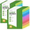 XRUNMIX 8-Tab Binder Dividers, Plastic (PVC Free) Dividers for 3 Ring Binder, Letter Size, 3-Hole Punched Index Dividers for School Office Home (24)