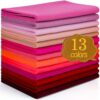 XSEINO 13 Rolls 8"x35" 1.4mm Thick Soft Felt Fabric Sheet 13 Assorted Red Series Colors Felt Pack for DIY Craft Sewing Squares Nonwoven Patchwork