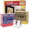 XSIVOD Picture Hanging Strips Heavy Duty, Damage Free Wall Hangers No Nails, Removable Adhesive Hook and Loop Strips for Frames, Posters, Wall Decor, Renter Friendly, L 40 Strips (20 Pairs)