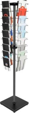 XUANIIIL Rotating Magazine Rack Brochure Display Stand with 36 Pockets