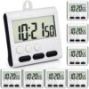 Xuhal 8 Pack Digital Classroom Timers Bulk for Students Magnetic Kitchen Timer for Cooking Switching Count up or Down Memory Function Loud Alarm for Teacher School Supplies (2.95 x 2.76 Inch,Black)