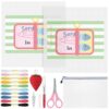 XunYee 27 Pcs Sardines in Oil 18 Mesh Needlepoint Canvas Kit Hand Painted Canvas Craft Set for Beginners Adults Sardines in Oil Pattern Cloth 7.8 Inch Needle Threader Pincushion Scissor Seam Ripper