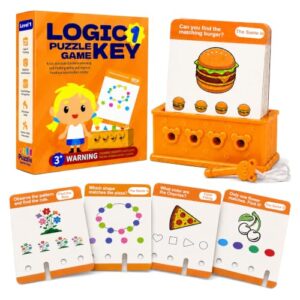 Xuoent Preschool Learning Toys for Toddlers 3-5, Educational Toys for 3 Year Olds, Includes 32 Double-Sided Cards with 64 Learning Activities, Kids Matching Games, Gifts for Toddlers (Level 1)
