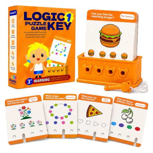 Xuoent Preschool Learning Toys for Toddlers 3-5, Educational Toys for 3 Year Olds, Includes 32 Double-Sided Cards with 64 Learning Activities, Kids Matching Games, Gifts for Toddlers (Level 1)