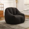 XUOXFUTZIG Bean Bag Chair for Adults - Tufted Bean Bag Sofa Lounge Seating with Armrests - Lazy Couch Living Room Chair, Gray