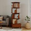 XUOXFUTZIG Rotating Bookshelf,360 Display Corner Bookshelf for Small Space
