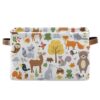 XUWU Storage Basket Bin Cute Woodland Animals Organizer Collapsible Shelf Basket Cube with Handle for Nursery Bedroom Bathroom