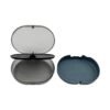 xuyunyun 1 x 2-Tier Denture Cleaning Box with Seal and Built-in Mirror, Compact and Portable Case for False Teeth