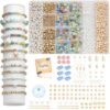 Xylise DIY Jewelry Making Kit, 1000+ Beads with Letters, Turquoise and Pearl Beads, Gold Charms, Bracelet Supplies (Colorful)