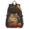 XYMZR Cat Brown Book Laptop Backpack 20L Carry-On Lightweight