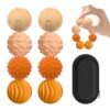 XYOFUN 8Pcs Silicone Magnetic Fidget Toys, Sensory Ball, Textured Stress Relief Balls, Desk Toy for Office & Home, for Men & Women (Age 14+) - Orange