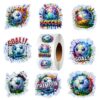Xzentira 500pcs Holographic Soccer Sticker Roll, Sports Decals for Kids, Boys, Girls, Teens, Adults, Water Bottles, Notebooks, Envelopes, Luggage, Scrapbooking, Party Supplies & Birthday Favors