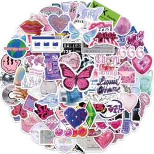 Y2k Retro Aesthetic Stickers, 106pcs Cool 2000s Cyber Trend Stickers, Vinyl Waterproof Sticker for Laptop, Guitar, Water Bottle, Birthday Gifts for Girls, Kids, Teens