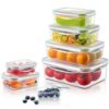 Yabano Food Storage Containers with Lids, Airtight 7 Pieces Lunch Box - Leakproof Meal-Prep Containers for Kitchen Storage Reusable Plastic Microwave/Dishwasher Safe, BPA-Free