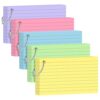 YAGUAO 500 Count Colored Index Cards 3x5 Inch, 5 Colors Heavyweight Flash Cards with Ring Note Cards for Study, Office, School College Supplies