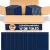 Yahenda 300 Pcs Spiral Notebooks Bulk, A5 8.3 x 5.5 Inch College Ruled Lined Notebooks, 100 Pages Soft Cover Journals for Students Classroom Office Back to School Supplies (Deep Blue)