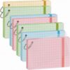 Yahenda 400 Pcs Graph Paper Index Cards 3x5 Inch Colored Grid Paper Flashcards with Rings Waterproof Covers Notecards Flash Cards for Studying Learning Math Engineer Back to School Office Supplies