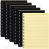 Yahenda 6 Pcs Spiral Notebooks Bulk, A5 8.3 x 5.5 Inch College Ruled Lined Notebooks, 100 Pages Soft Cover Journals for Students Classroom Office Back to School Supplies (Yellow Inner Pages)