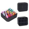 YAHOURWAT Nail Polish Organizer Holder Foam Pad DIY with 15 Slots(12 Vertically and 3 Horizontally) for Storage Makeup/Nail Polish/Essential Oil Tray for Drawers Black