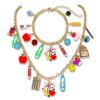 YAHPERN Teacher Necklace Earrings Bracelet for Women, Teacher Accessories, Cute Pencil Book Charms Bracelet Choker Necklace Earrings Appreciation Gifts Back To School Jewelry