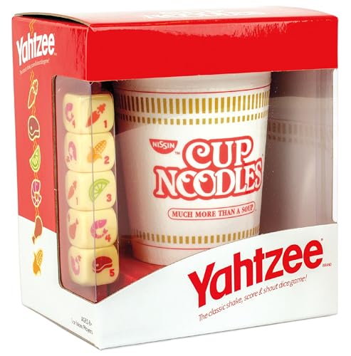 YAHTZEE Cup Noodles | Collectible Yahtzee Game Made to Look Like Iconic Ramen Meal with Custom Dice | Travel Yahtzee Game & Dice Game