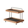 Yajuyi Cosmetic Storage Shelf Desktop Organizer Rack Two Tier Vanity Stand Makeup Holder Tray Organizer with Compact Footprint and Metal Support Columns