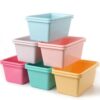 Yakydesign 12 Pack Plastic Book Bins Colored Cubby Storage Bins for Classroom Stackable Toy Organizer Container Stackable Organizer Cubbies for Student Teacher Library School Office Home(Pink Purple)