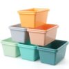 Yakydesign 12 Pack Plastic Book Bins Colored Cubby Storage Bins for Classroom Stackable Toy Organizer Container Stackable Organizer Cubbies for Student Teacher Library School Office Home(Boho)