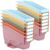 Yakydesign Classroom Book Bins Set of 12 Versatile Storage Organizers Sturdy Magazine and Binder Holders for Classroom Teachers School Supplies Library Organization（Groovy）