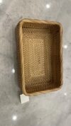 Yangqihome Natural Rattan Storage Baskets, Rectangular Woven Fruit Baskets, Decorative Wicker Basket and Small Baskets for Organizing (L)