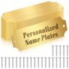 Yaocom 24 Pcs Engraved Name Plate 1" x 3" Personalized Name Plates Trophy Plates Solid Metal Blank with Adhesive Backing and Screws for Trophy Picture Frame Memorial Sign(Gold,Notched Corner)