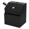 Yardenfun Lockable Metal Suggestion Box with Slot and Stand, Compact Dark Fundraiser Collection Box for Office and Classroom Use, Secure Insertion with Sleek and Sophisticated Look