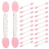 YARNOW 100pcs Disposable Eyeshadow Sponge Applicators, Portable Dual Tipped Eye Shadow Blending Applicator, Soft Nail Art Powder Brushes for Salon