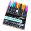 YARNOW 12 Colors Neon Gel Pens Set with 1.0mm Fine Tip Smooth Painting Gel Ink Pens for Coloring Journals and Diaries Plastic Body Set for Adults Random Color