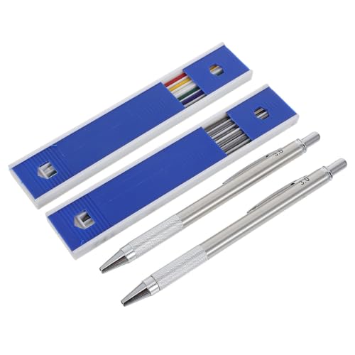 YARNOW Stainless Steel Mechanical Drawing Pencil Set 3.0mm Refillable Multipurpose Lead for Office and Architectural Sketching, Sturdy Metal Drafting Tool for Artists and Engineers