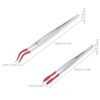 YARNOW Stainless Steel Tweezers 6.14 Inch Length High Precision 5pcs with Rubber Tips, Non-slip Ergonomic Design, Ultrafine Tips for Electronics Repair and Gemstone Setting