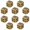 YARNOW Vintage Brass Dice Set with Corrosion Resistant Finish 10pcs 6 Sided Rounded Corner Gaming Dice and Clear Audible Feedback for Family Games