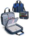 YARWO 2Pcs Zipper Binder Bag Set, 3 Ring Binder with Multi Pockets & Straps